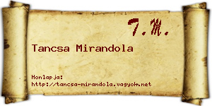 Tancsa Mirandola névjegykártya